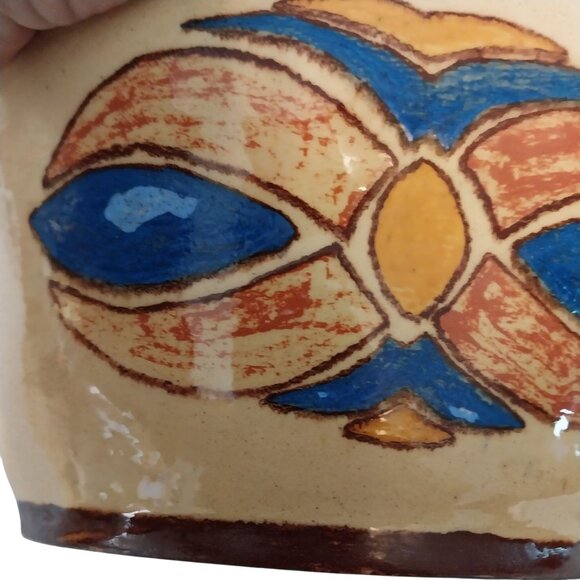 1930s Abstract Ware Mixing Bowl Handmade Hand Painted Signed FM March 1930 - Picture 10 of 10